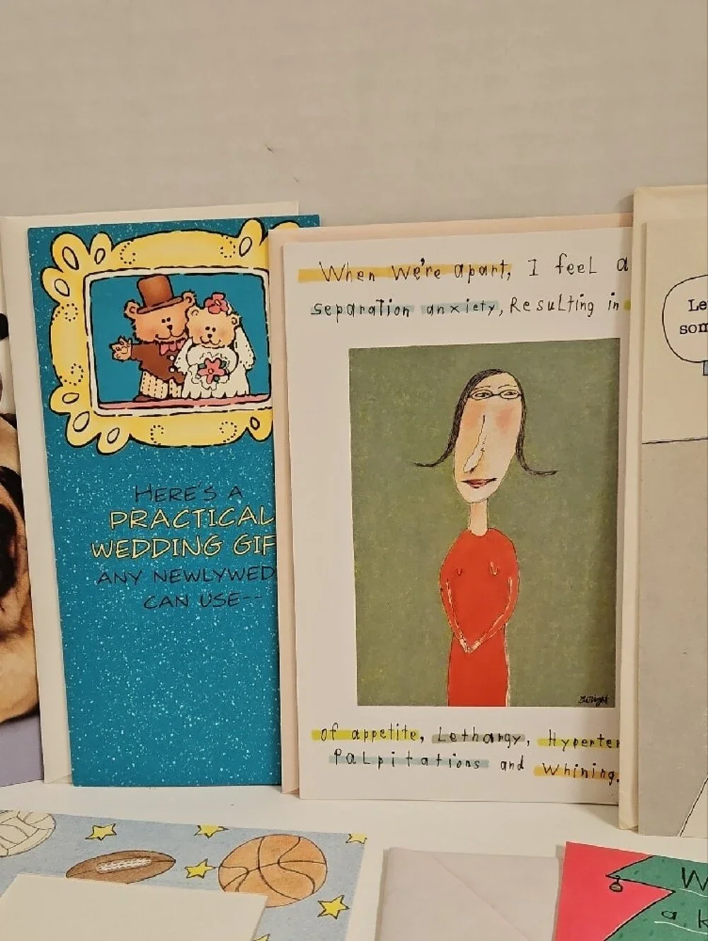 Lot of 10 Vintage Greeting Cards With Envelopes Unused